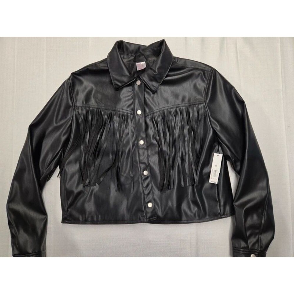 No Boundaries Faux Leather Fringe Moto Jacket XXL
